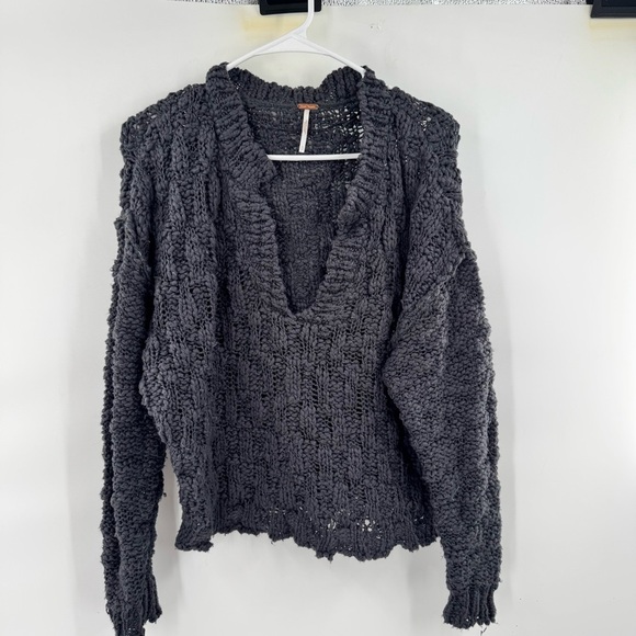 Free people Chunky Knit Gray Sweater size SP - Picture 1 of 7